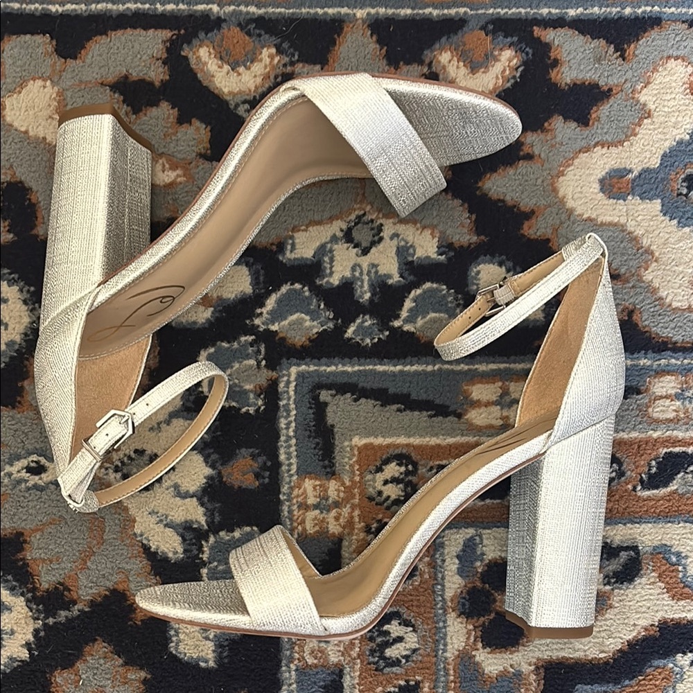 Sam Edelman Silver Block Heel Sandals